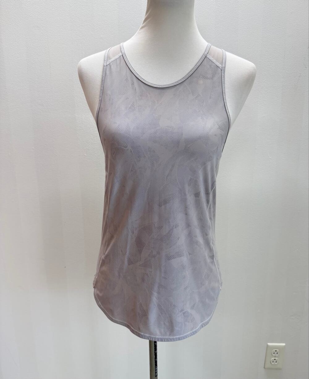 Lululemon Sculpt Tank Top Gray Marble Print Racerback Mesh Back